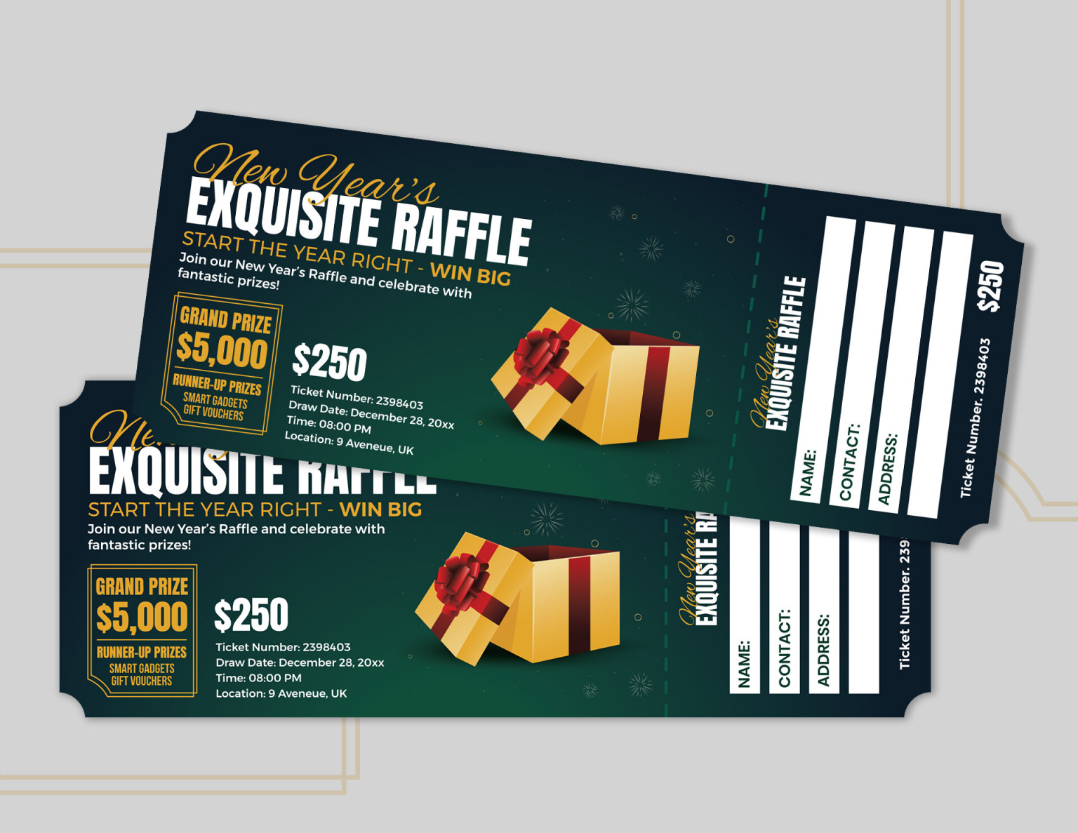 Ticket to Change Raffle Ticket Template - WordLayouts