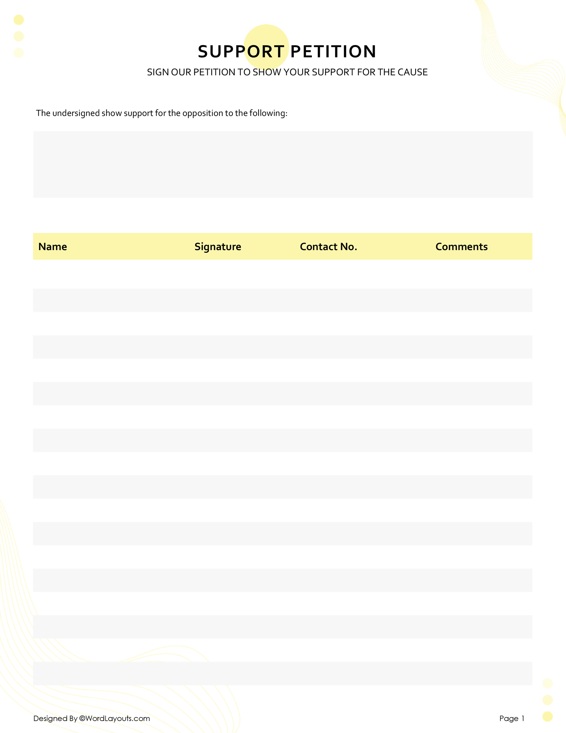 Free Petition Form Templates to Collect Signatures free-petition-form-templates-to-collect-signatures
