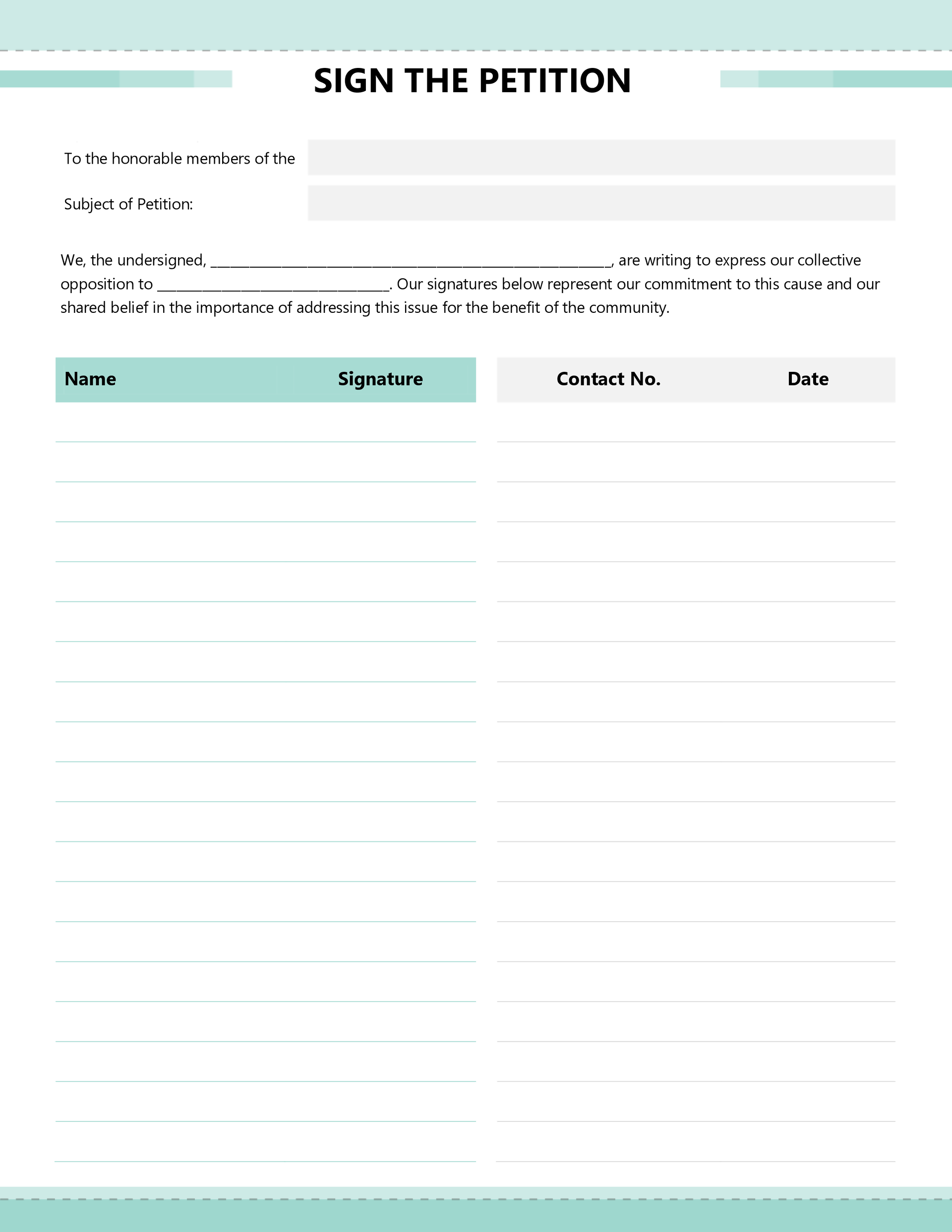 Petition Format Template WordLayouts Petition Format Template WordLayouts