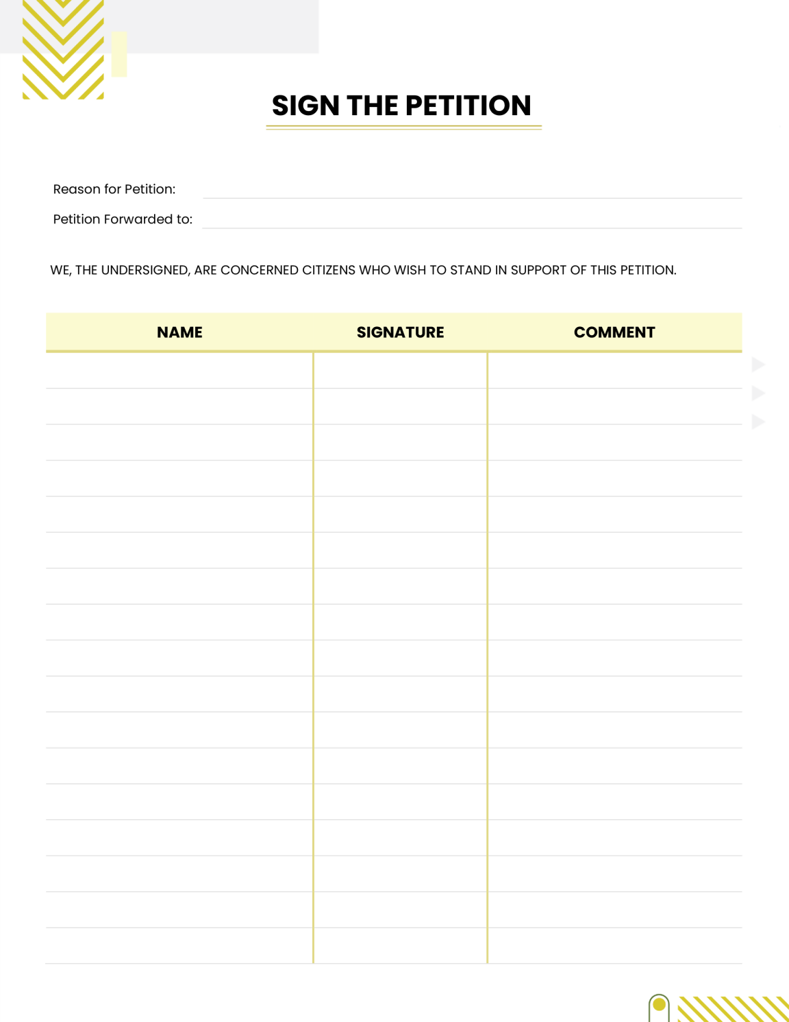 Free Petition Form Templates to Collect Signatures Free Petition Form Templates to Collect Signatures