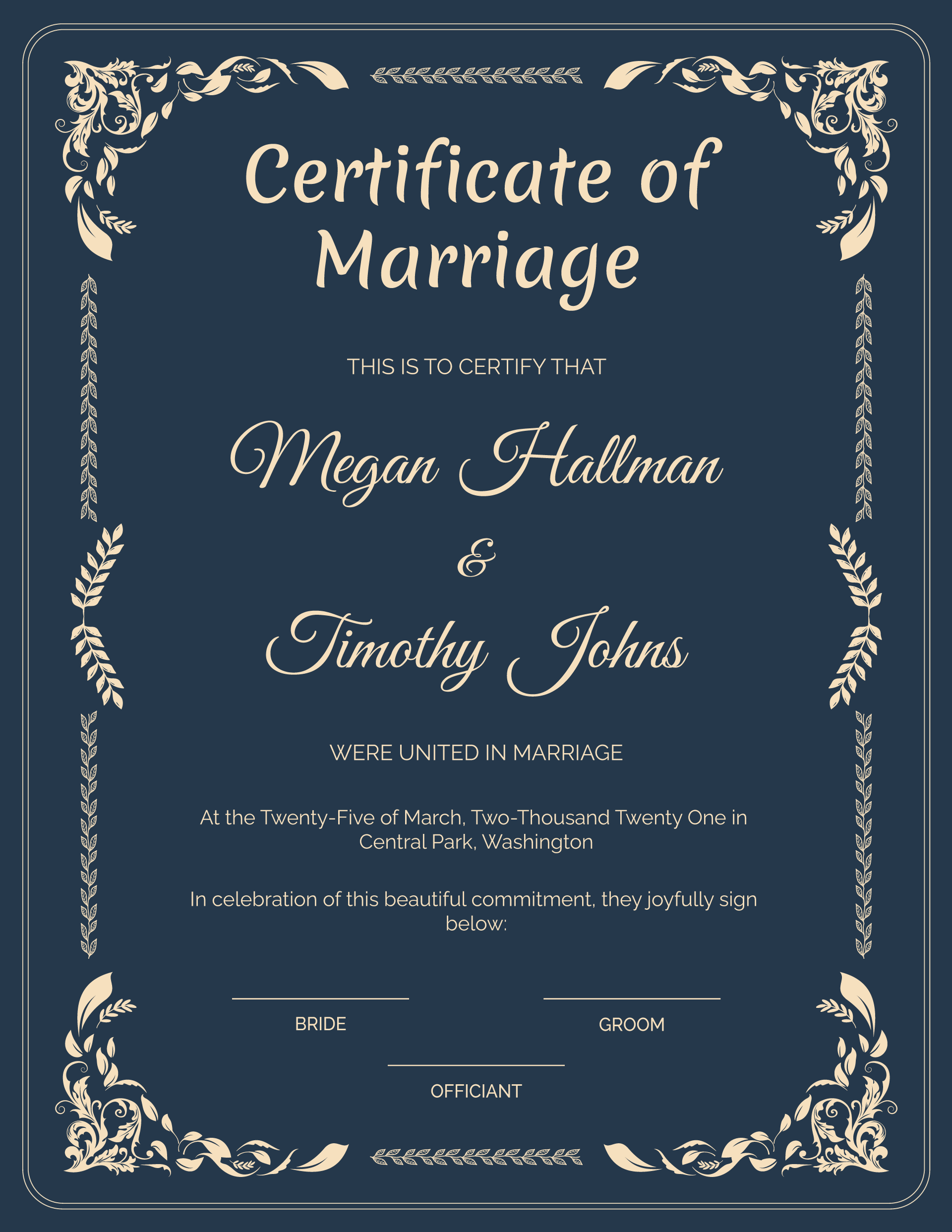 Free Marriage Certificate Templates (Edit & Printable) free-marriage-certificate-templates-edit-printable