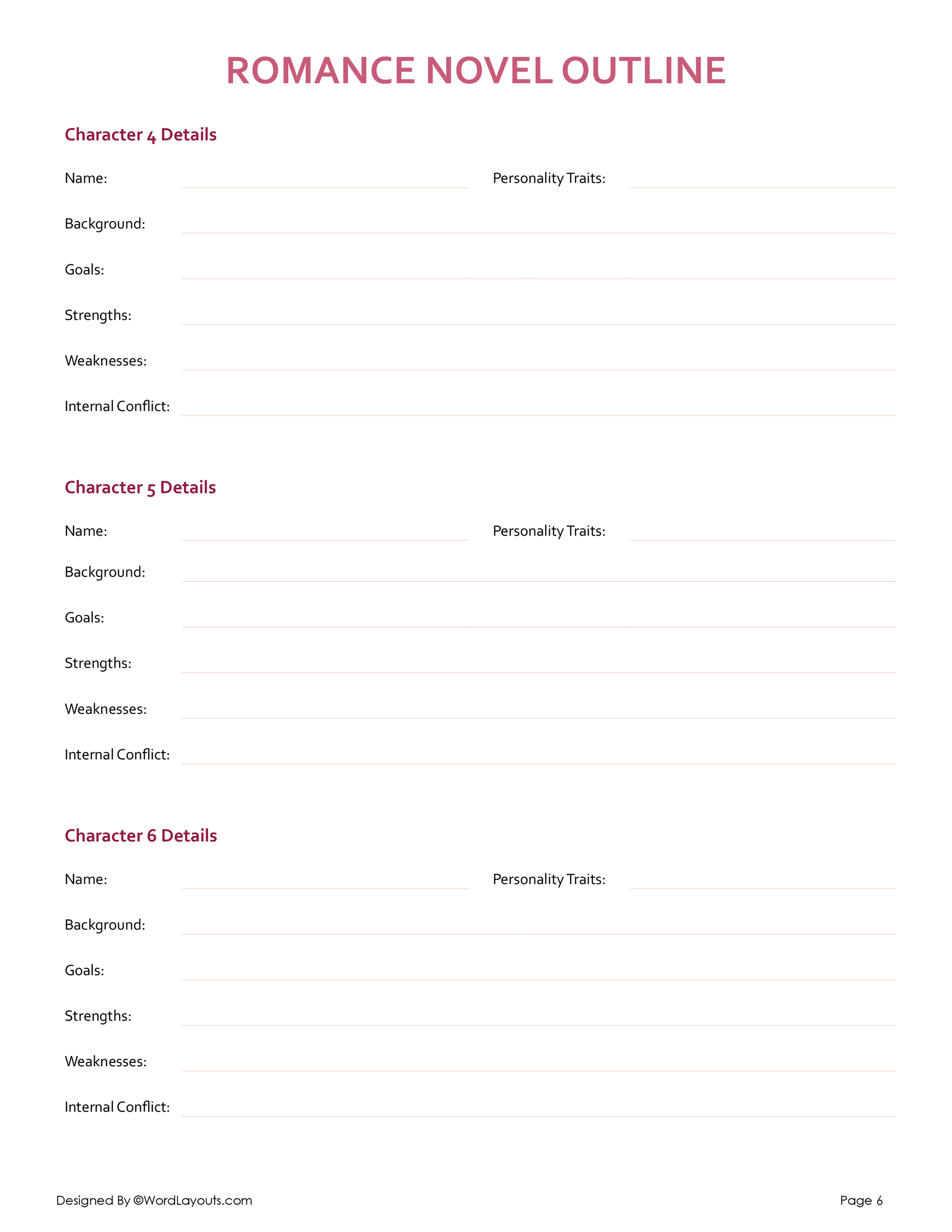 Romance Novel Outline Template WordLayouts romance-novel-outline-template-wordlayouts