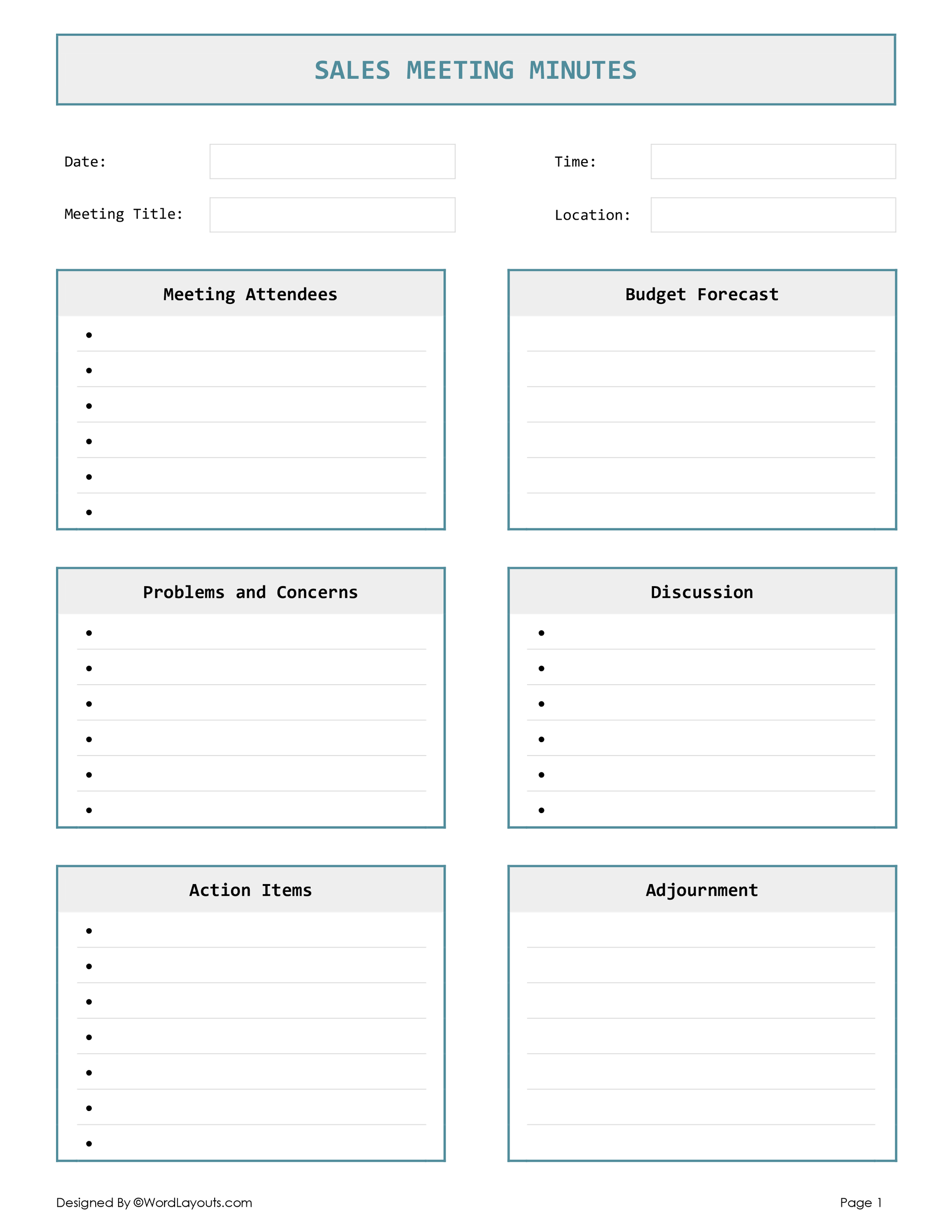 Informal Meeting Minutes Template WordLayouts Informal Meeting Minutes Template WordLayouts