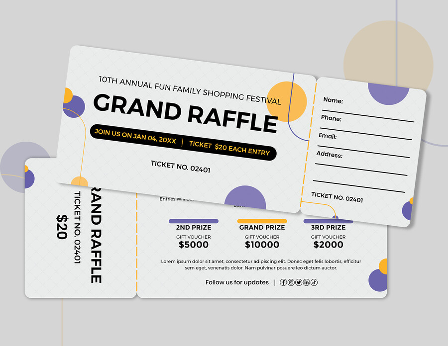 Prize Raffle Ticket Template - WordLayouts