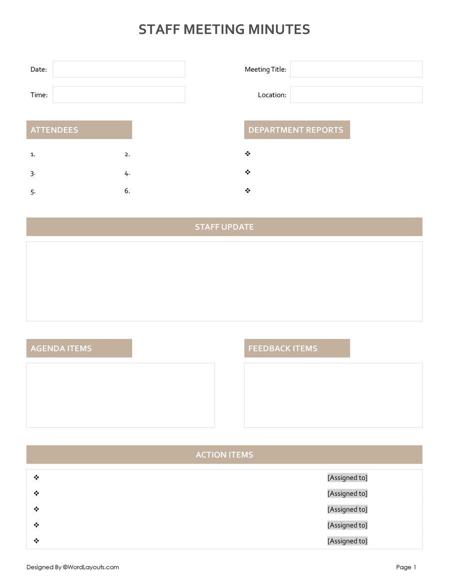 Free Meeting Minutes Templates (Word, GDocs)