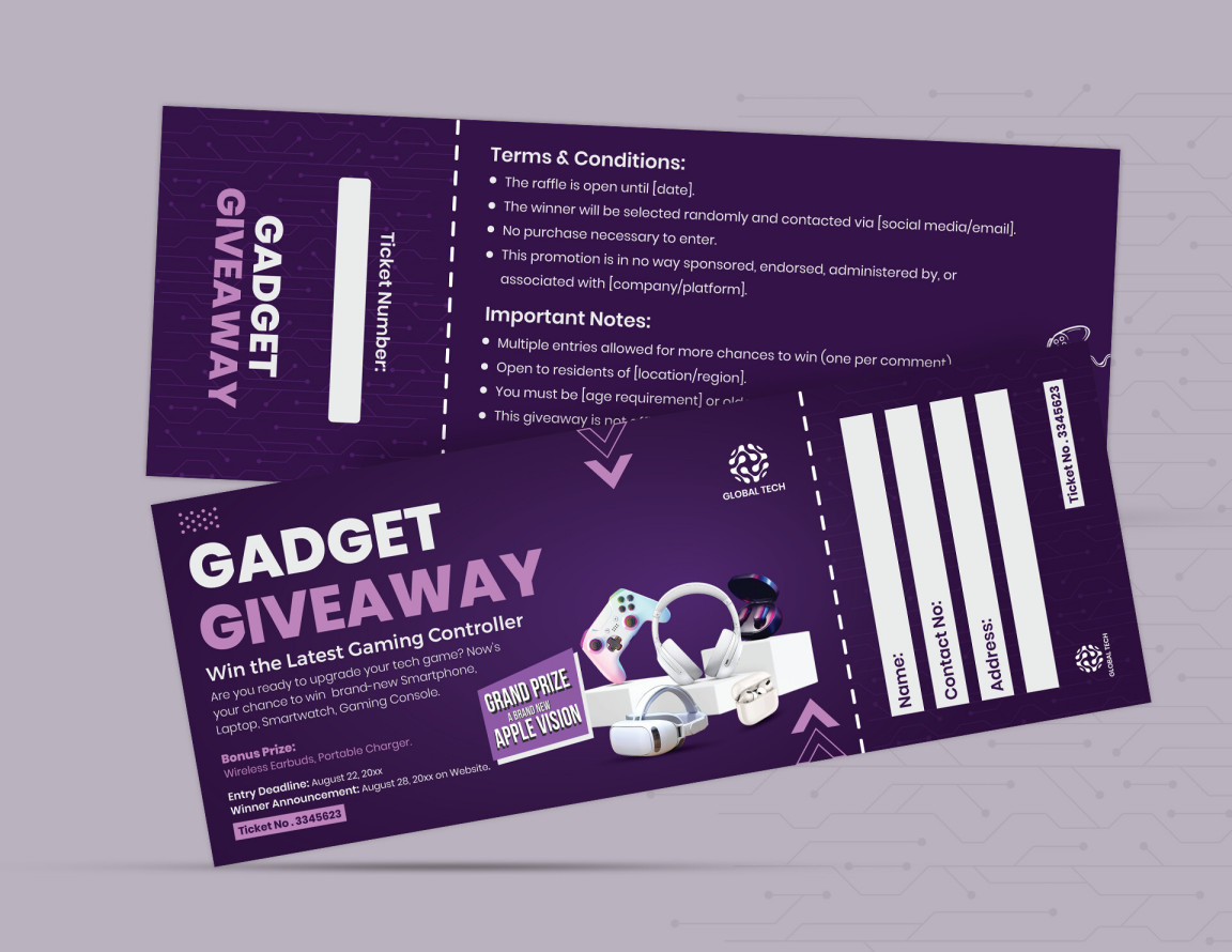 Ticket to Change Raffle Ticket Template - WordLayouts