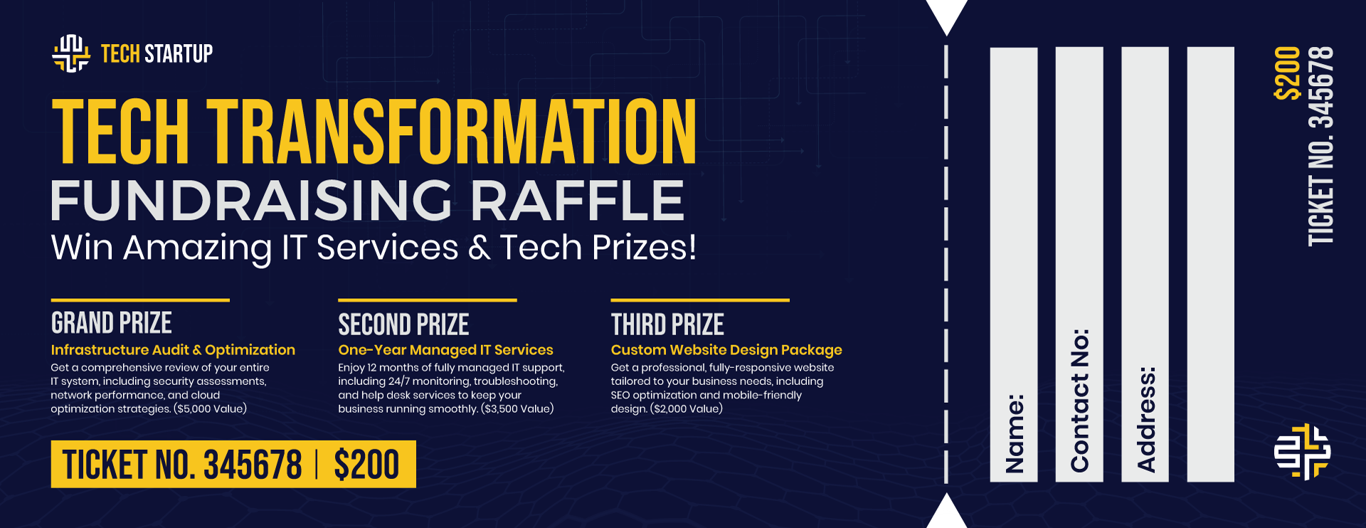 Tech Triumph Raffle Ticket Template - WordLayouts