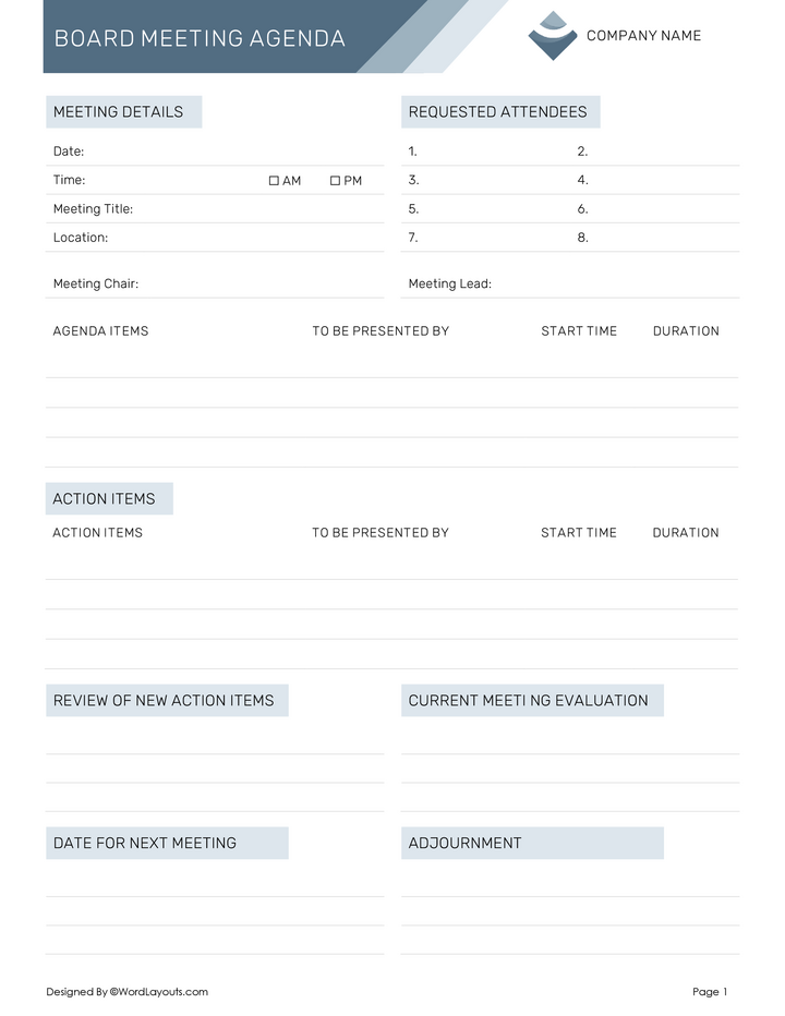 Board Meeting Template with Goals WordLayouts Board Meeting Template with Goals WordLayouts