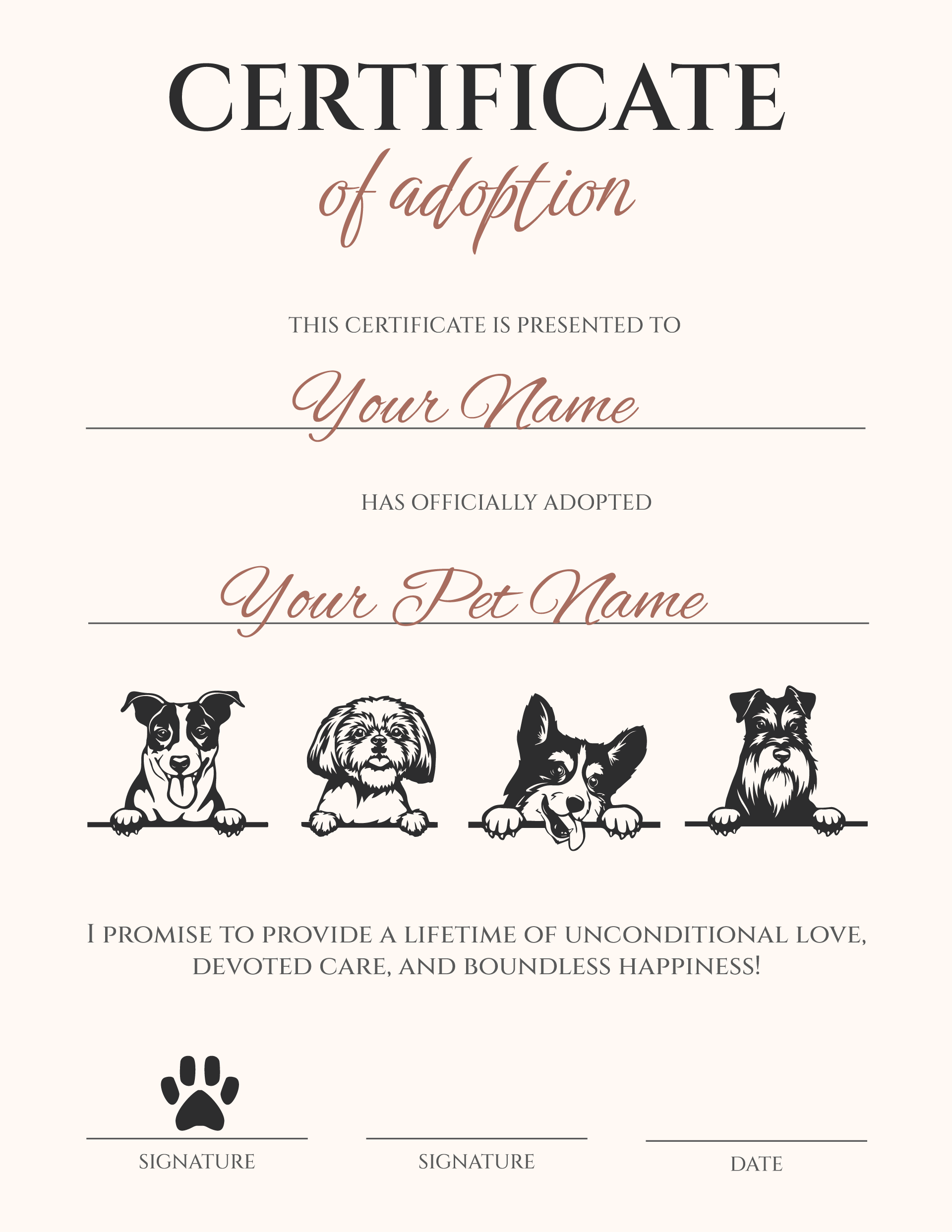 Free Pet Adoption Certificate Templates - WordLayouts free-pet-adoption-certificate-templates-wordlayouts