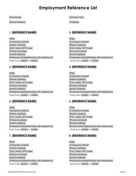 Free Reference List Templates | Word & Google Docs