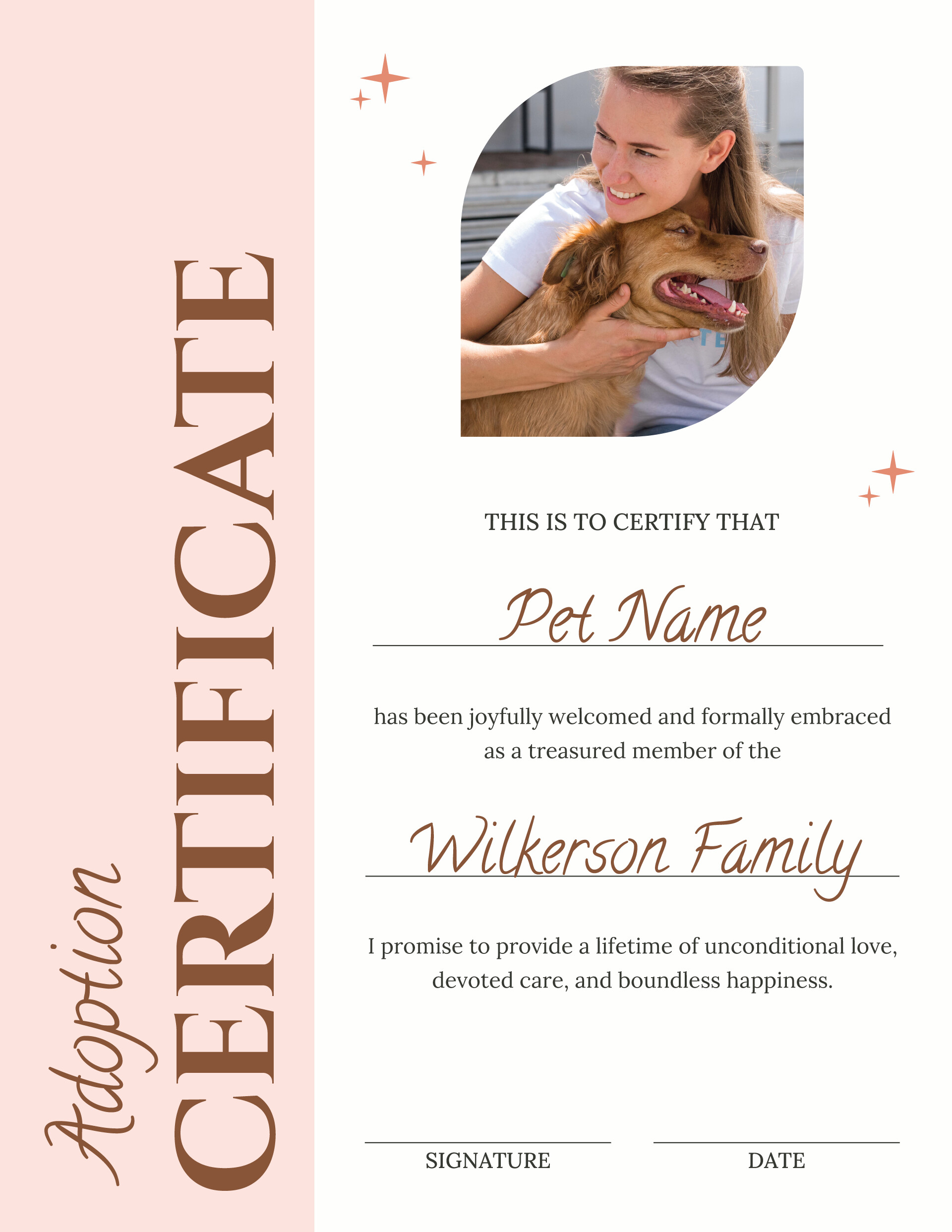 Personalized Pet Adoption Certificate Template Portrait WordLayouts personalized-pet-adoption-certificate-template-portrait-wordlayouts