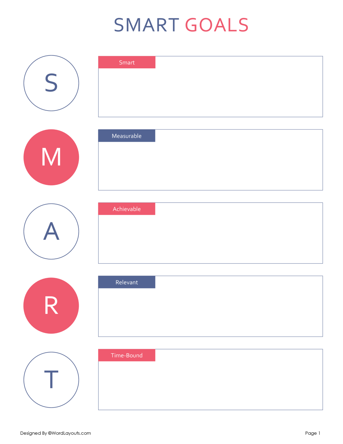 Free SMART Goal Setting Templates - WordLayouts