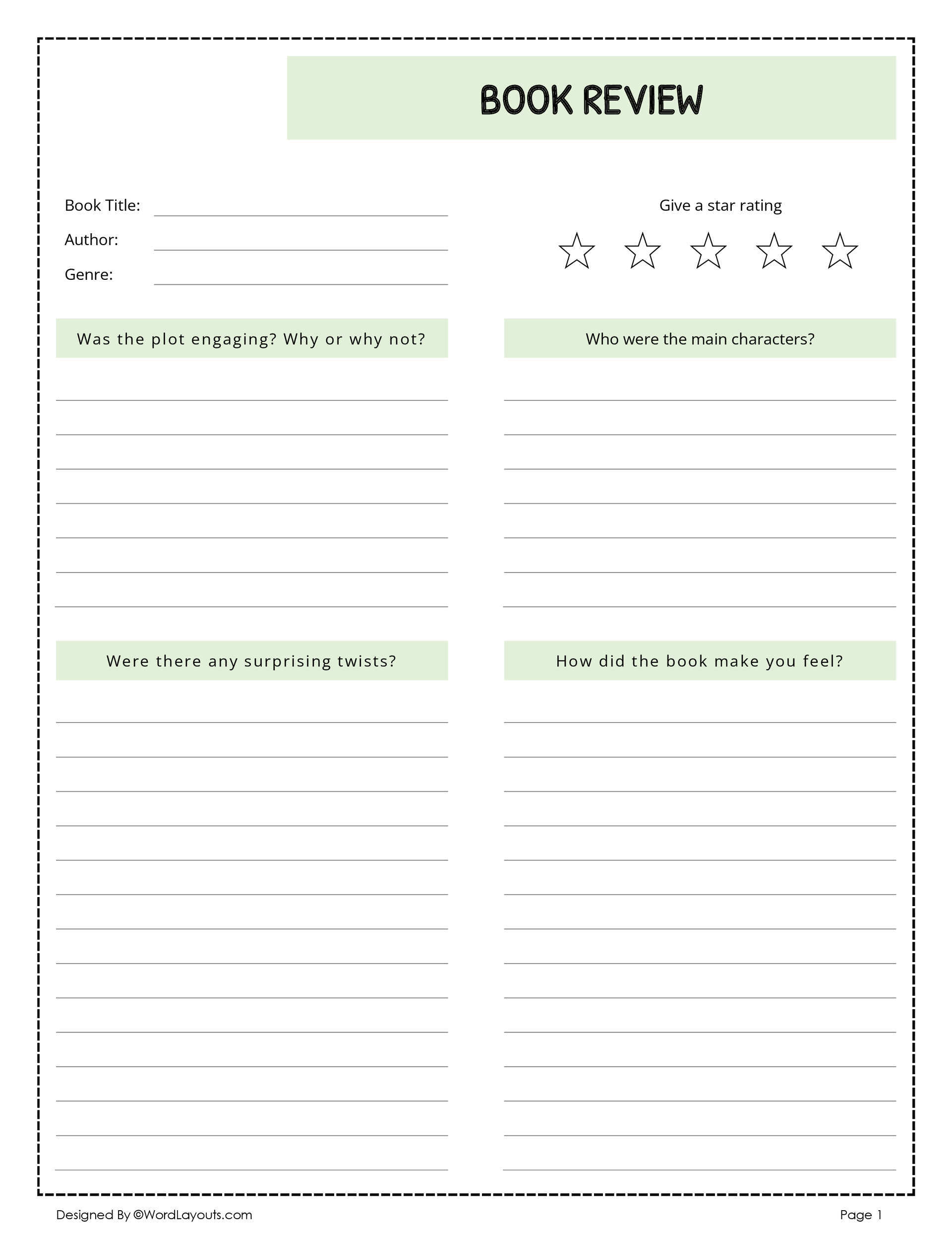 free-book-review-templates-to-edit-print for Free Printable Book Review Template For Adults Free Book Review Templates to Edit & Print for Free Printable Book Review Template For Adults