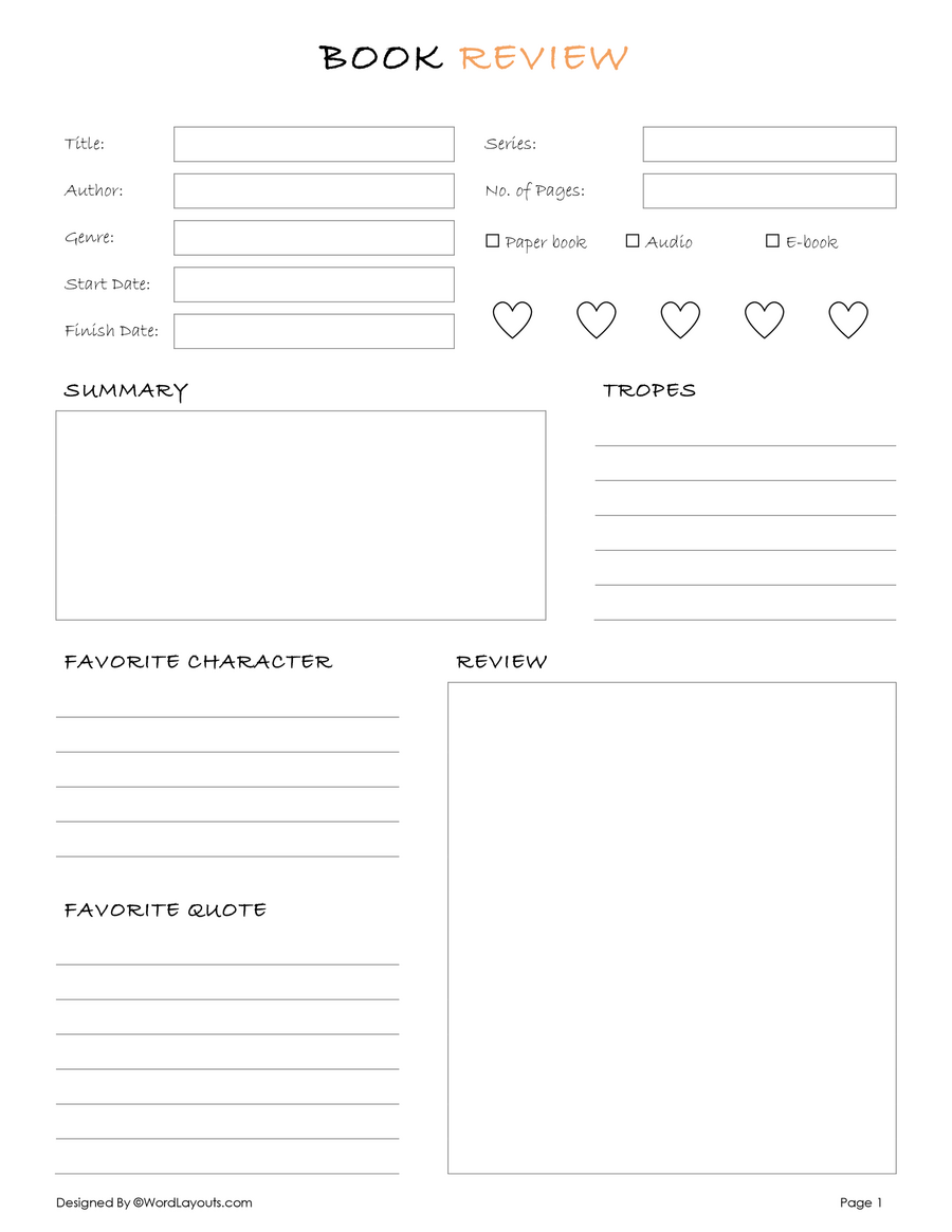 Creative Book Review Template With Drawing Space WordLayouts creative-book-review-template-with-drawing-space-wordlayouts