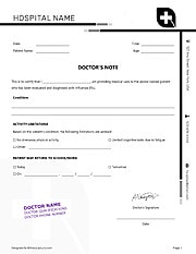 Free Doctor Note for Flu Template - WordLayouts