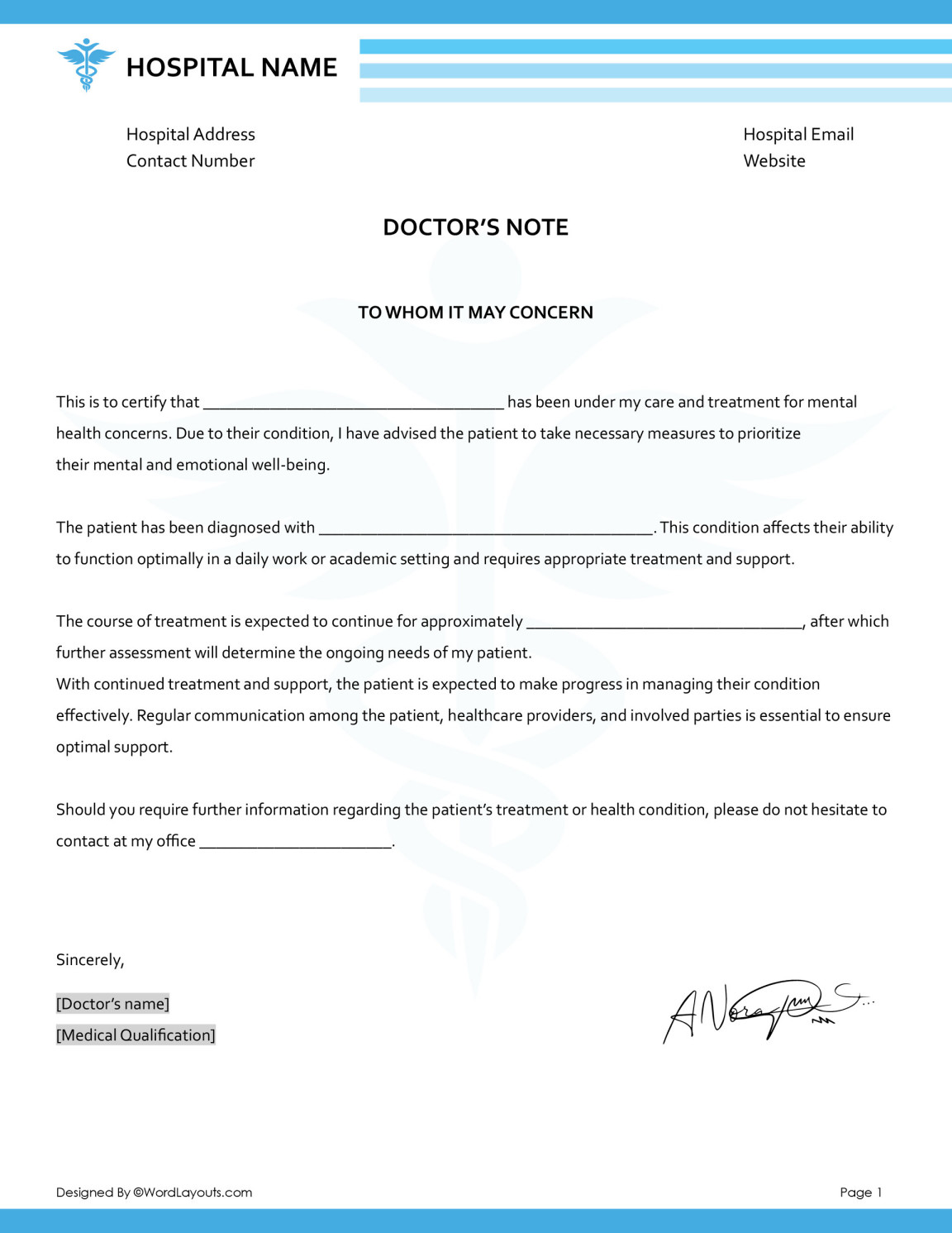 Free Doctor Note Templates to Edit & Print