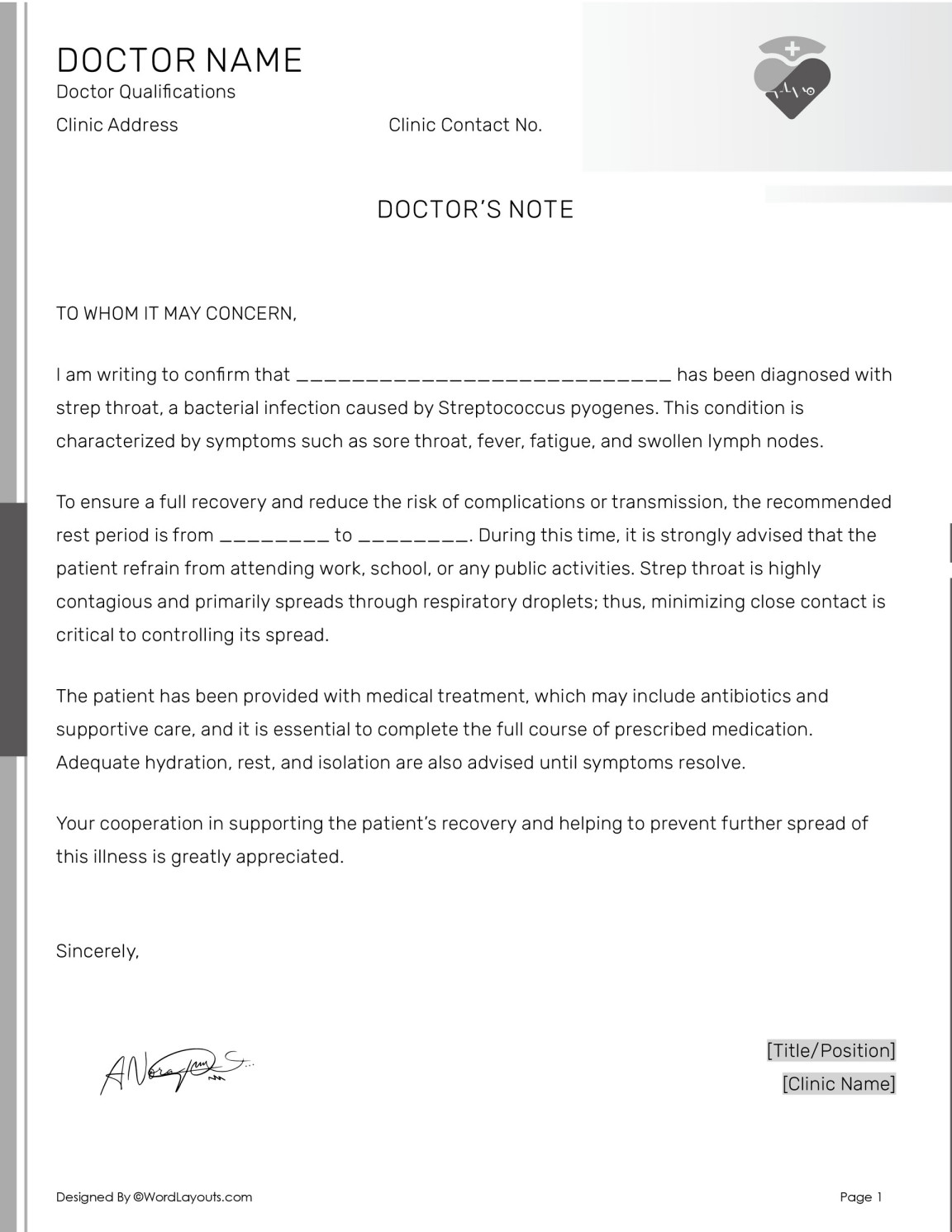 Free Doctor Note Templates to Edit & Print