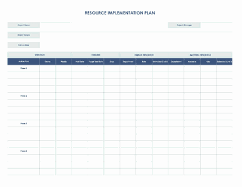 Simple Implementation Plan Template - Excel - GSheets