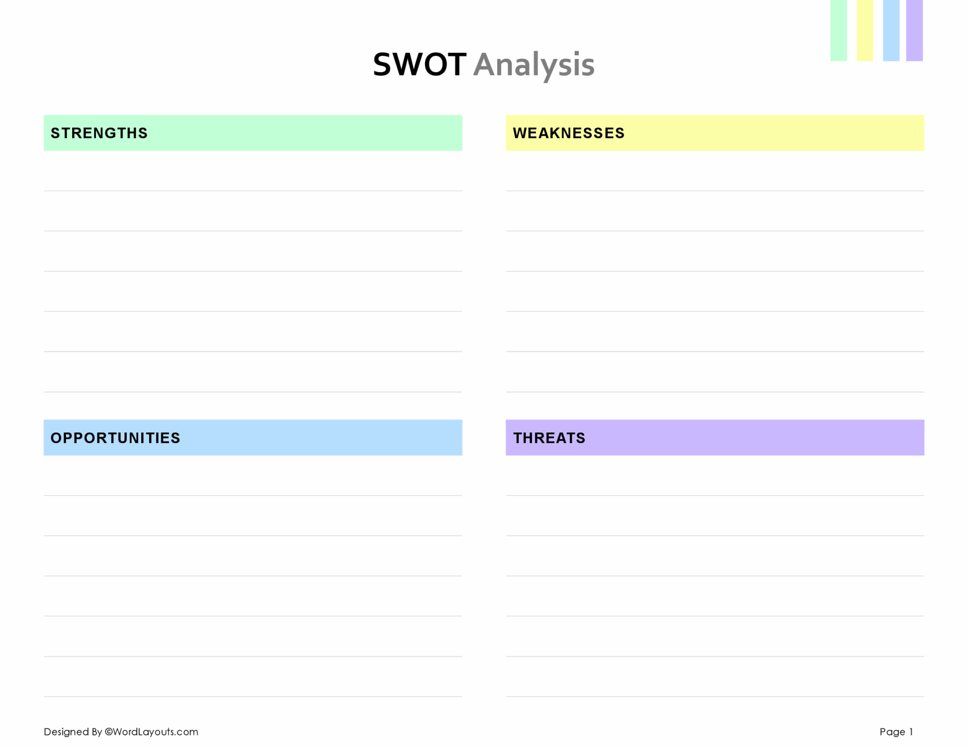Visual SWOT Matrix Template - WordLayouts