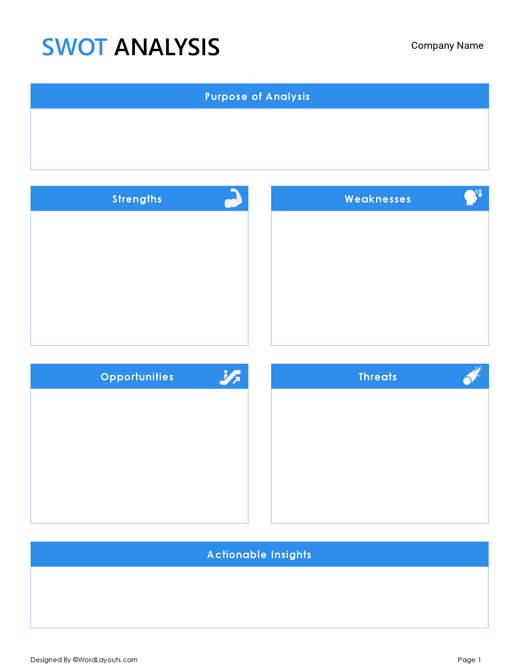 Visual SWOT Matrix Template - WordLayouts
