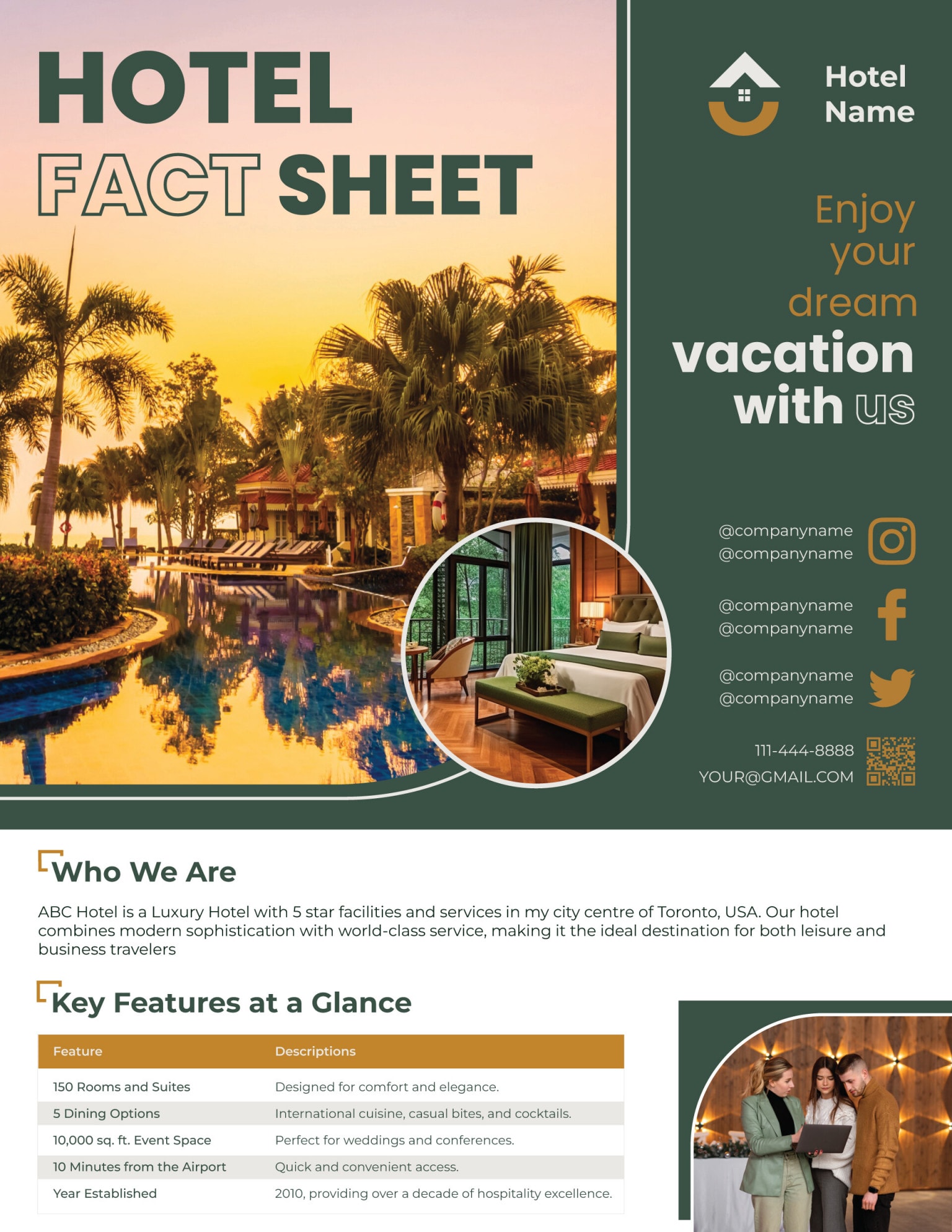 Hotel Fact Sheet Template - WordLayouts