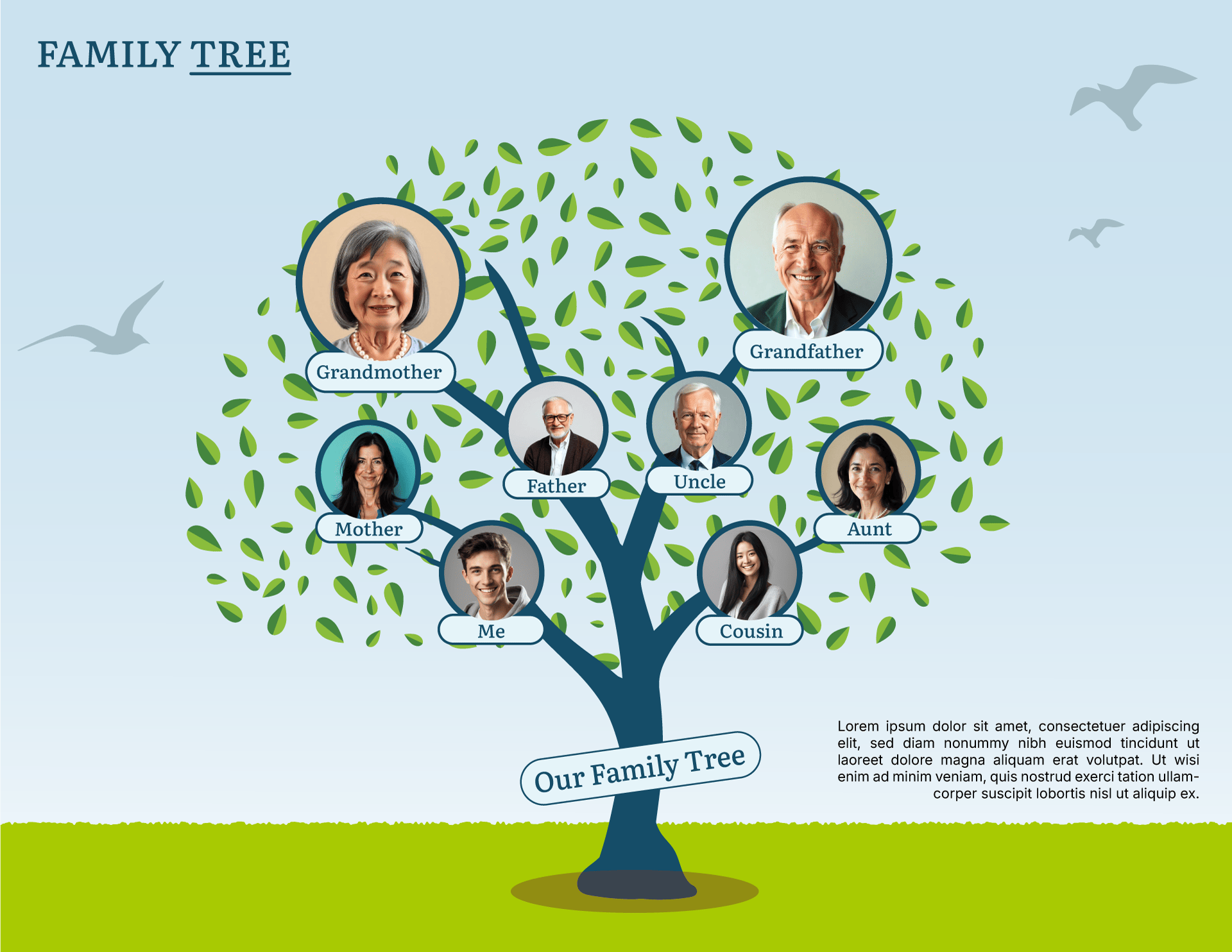 Free Family Tree Templates - WordLayouts for Free Printable Family Tree Templates