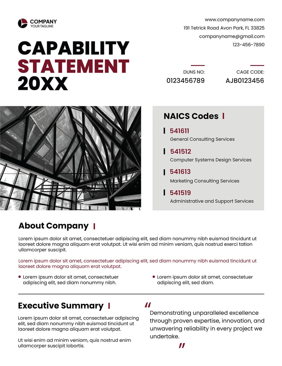 General Business Capability Statement Template