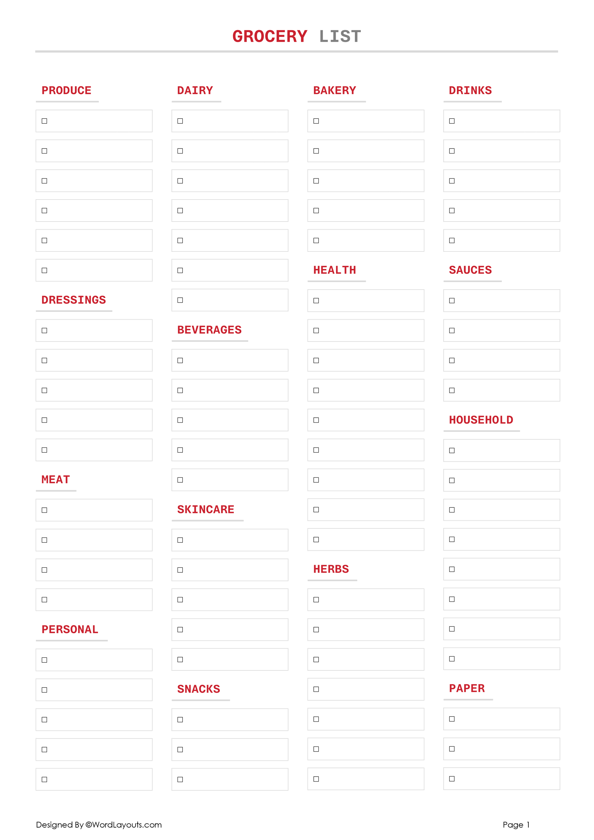 ultimate-category-based-grocery-list-template for Free Printable Grocery List By Aisle Ultimate Category-Based Grocery List Template for Free Printable Grocery List By Aisle
