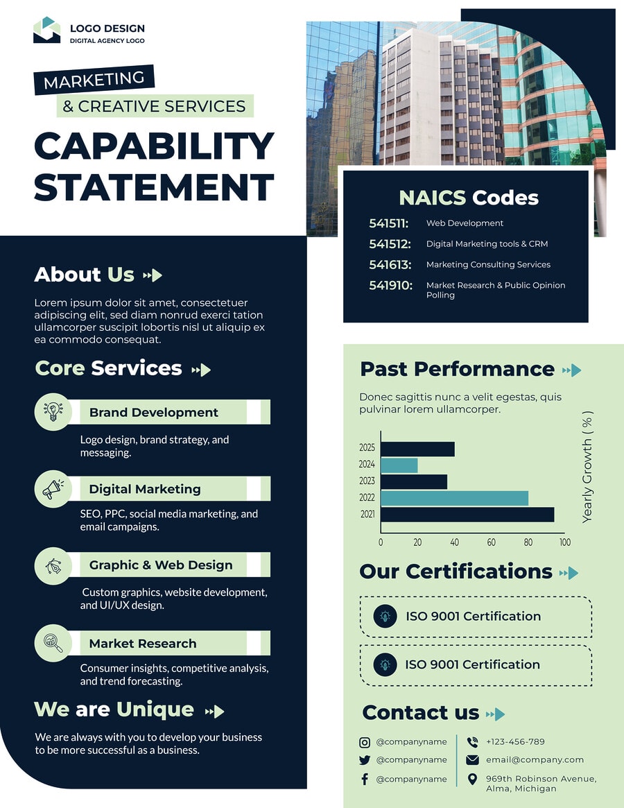 Marketing & Creative Services Capability Statement Template