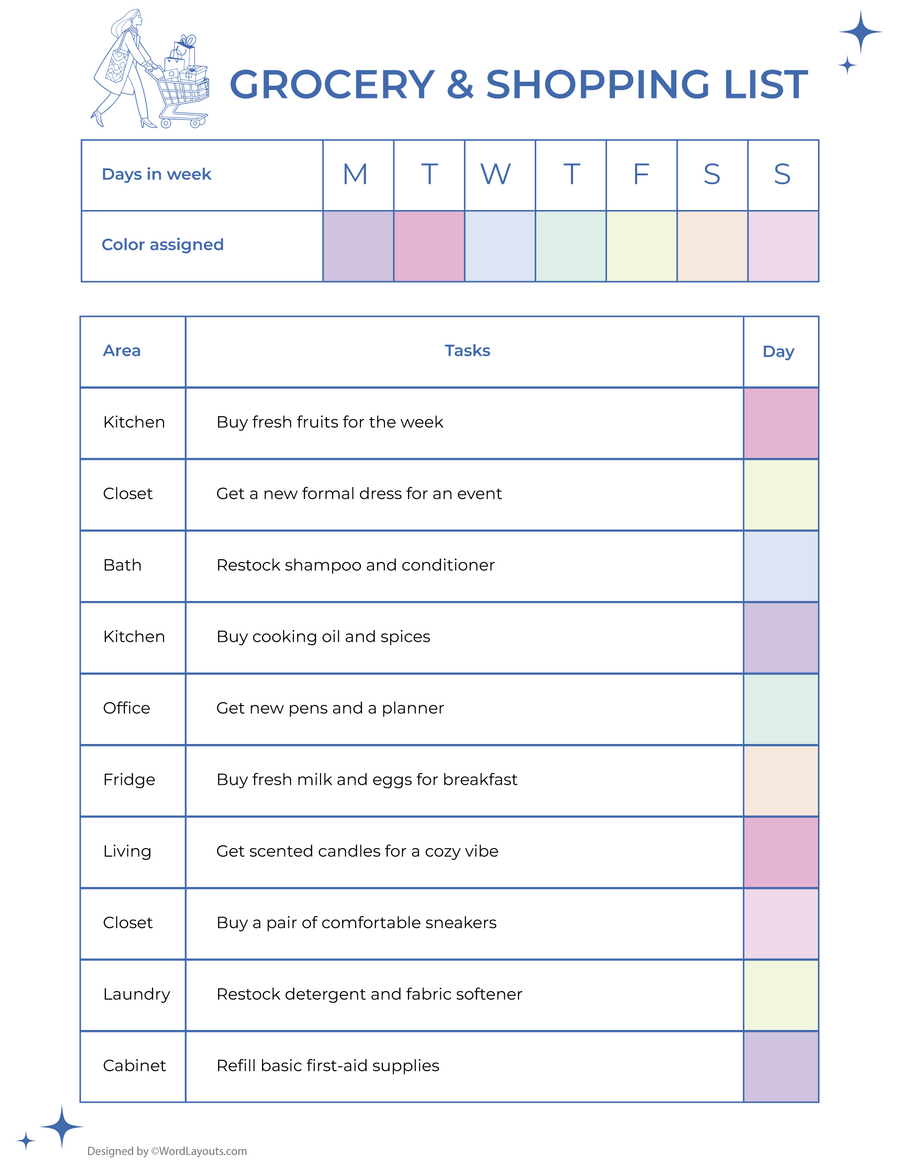 Free Grocery List Templates - Ediable & Print-Ready