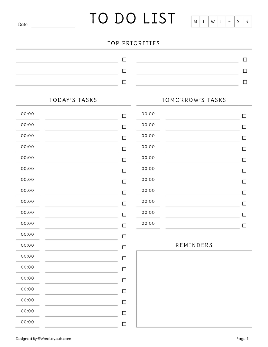 Task Planner with Priority - To Do Template
