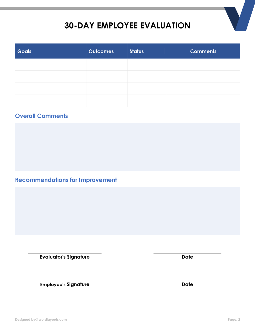 Free Employee Performance Review Templates