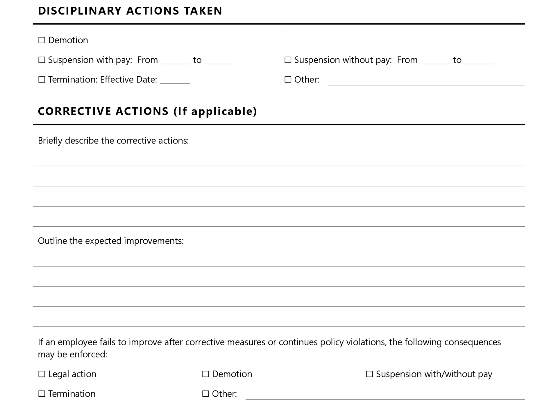 free-employee-disciplinary-action-form-wordlayouts for Free Printable Employee Disciplinary Forms Free Employee Disciplinary Action Form - WordLayouts for Free Printable Employee Disciplinary Forms