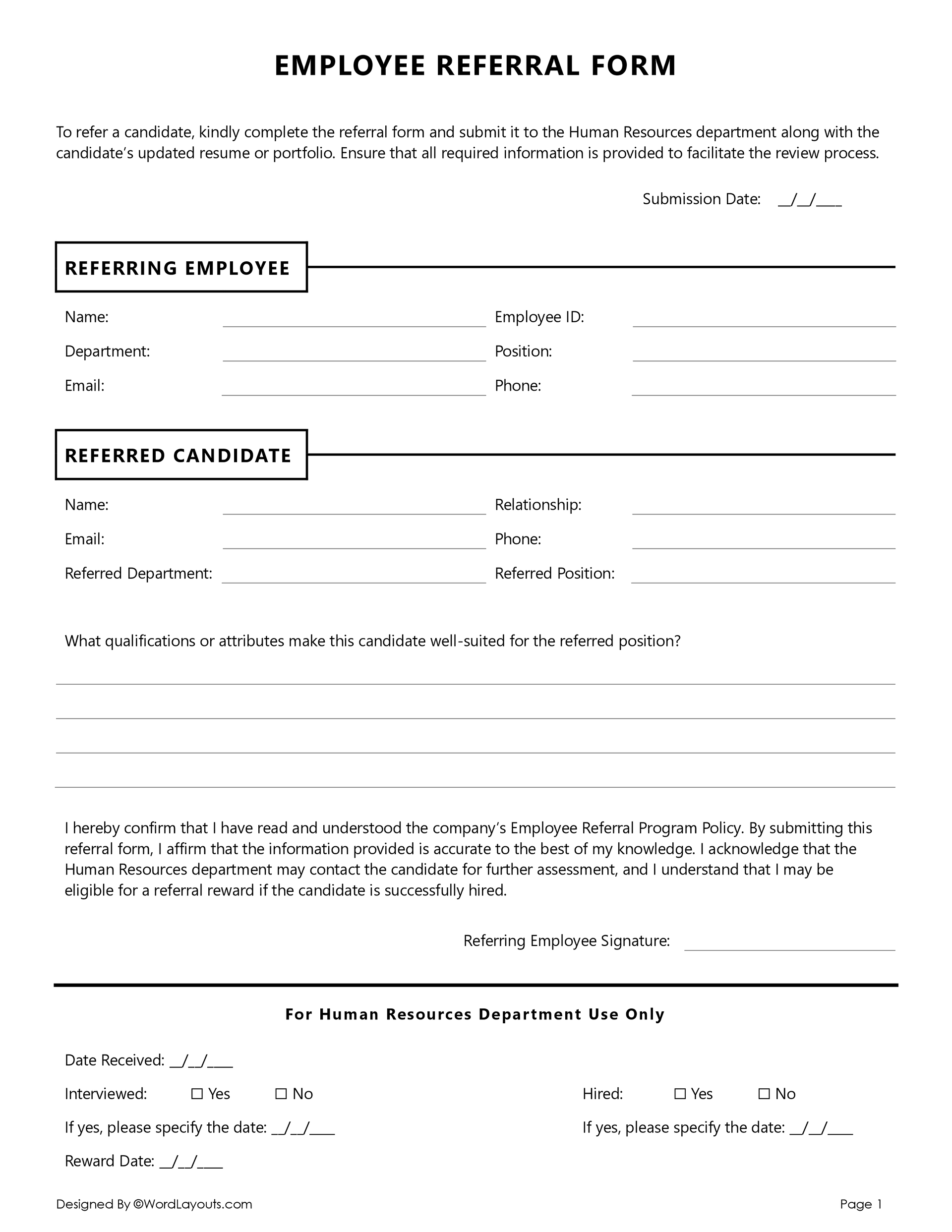 Referral Form General Referral Form