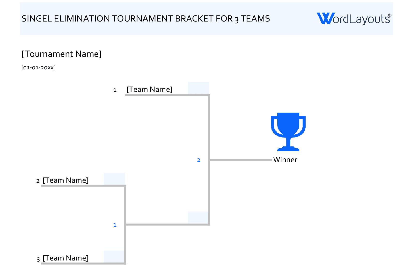 Single Elimination Tournament Bracket Template (Excel)