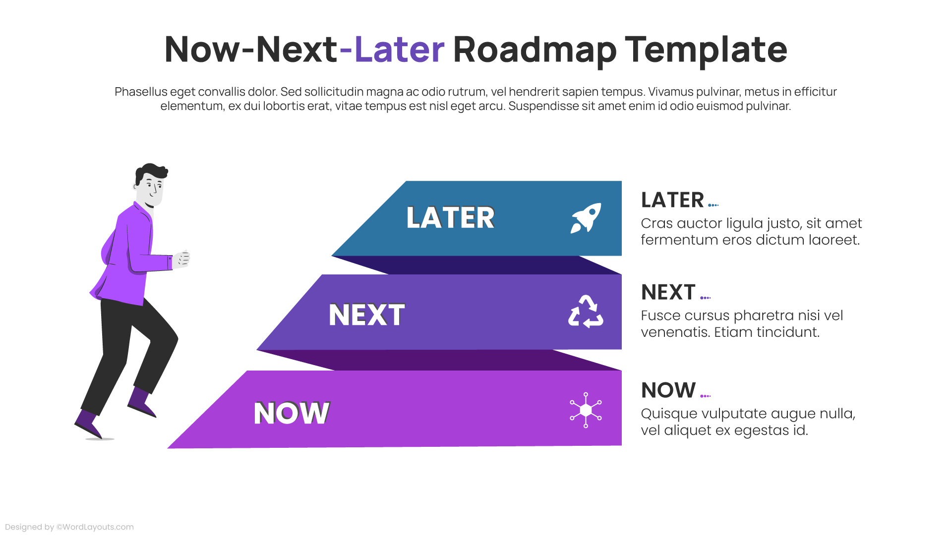 3-Steps (Now > Next > Later) Roadmap Template - WordLayouts