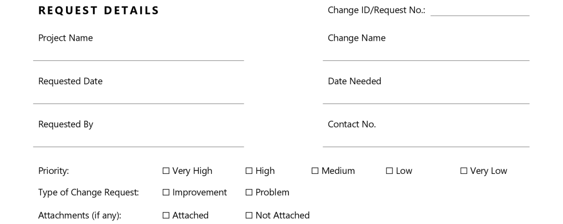 Change Request Form Template - WordLayouts