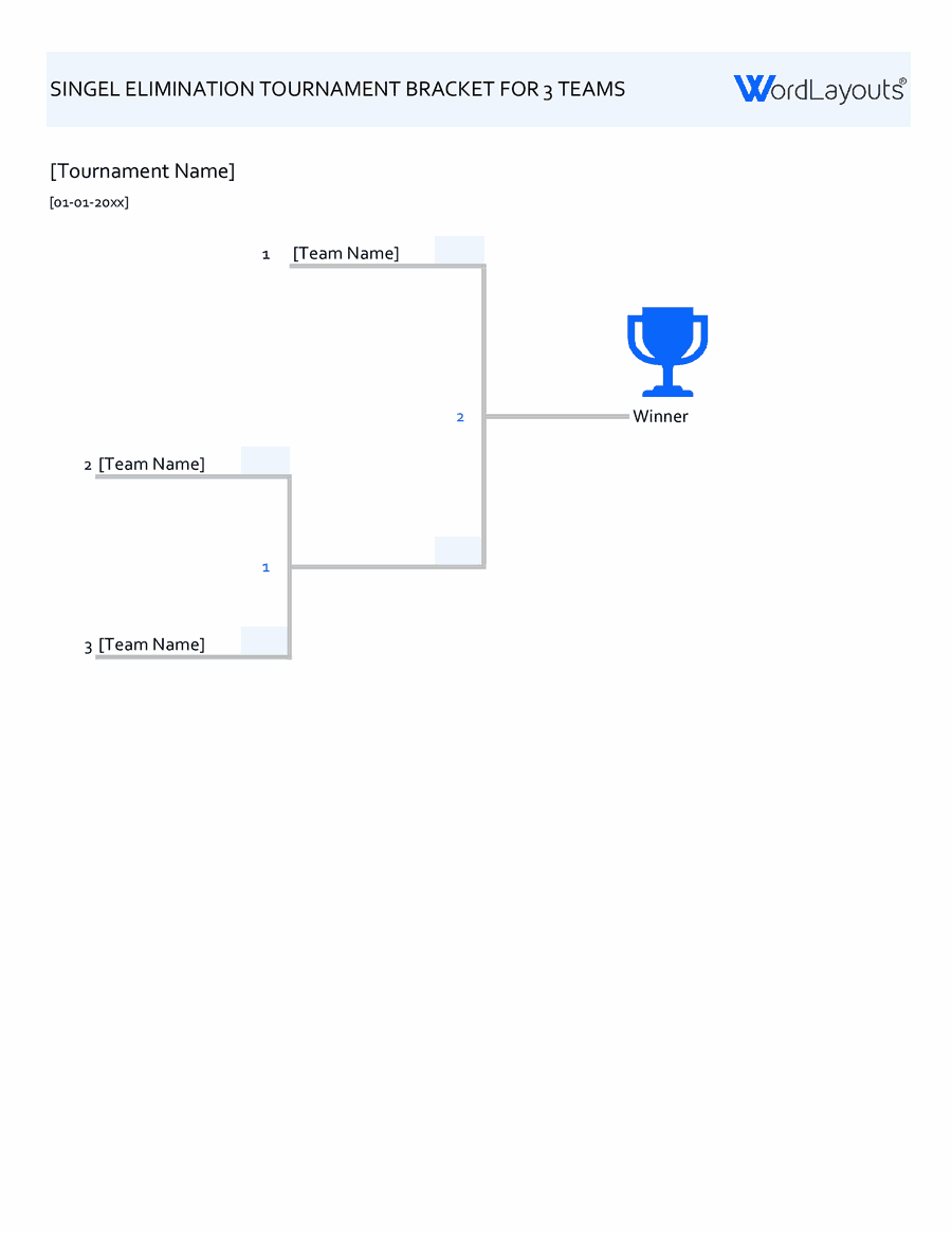 Single Elimination Tournament Bracket Template (Excel)