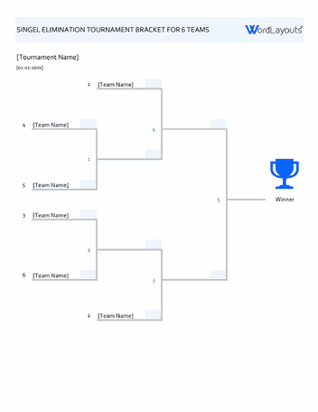 Single Elimination Tournament Bracket Template (Excel)
