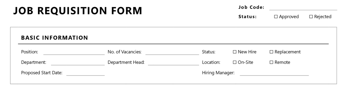 Free Job Requisition Form Template - WordLayouts
