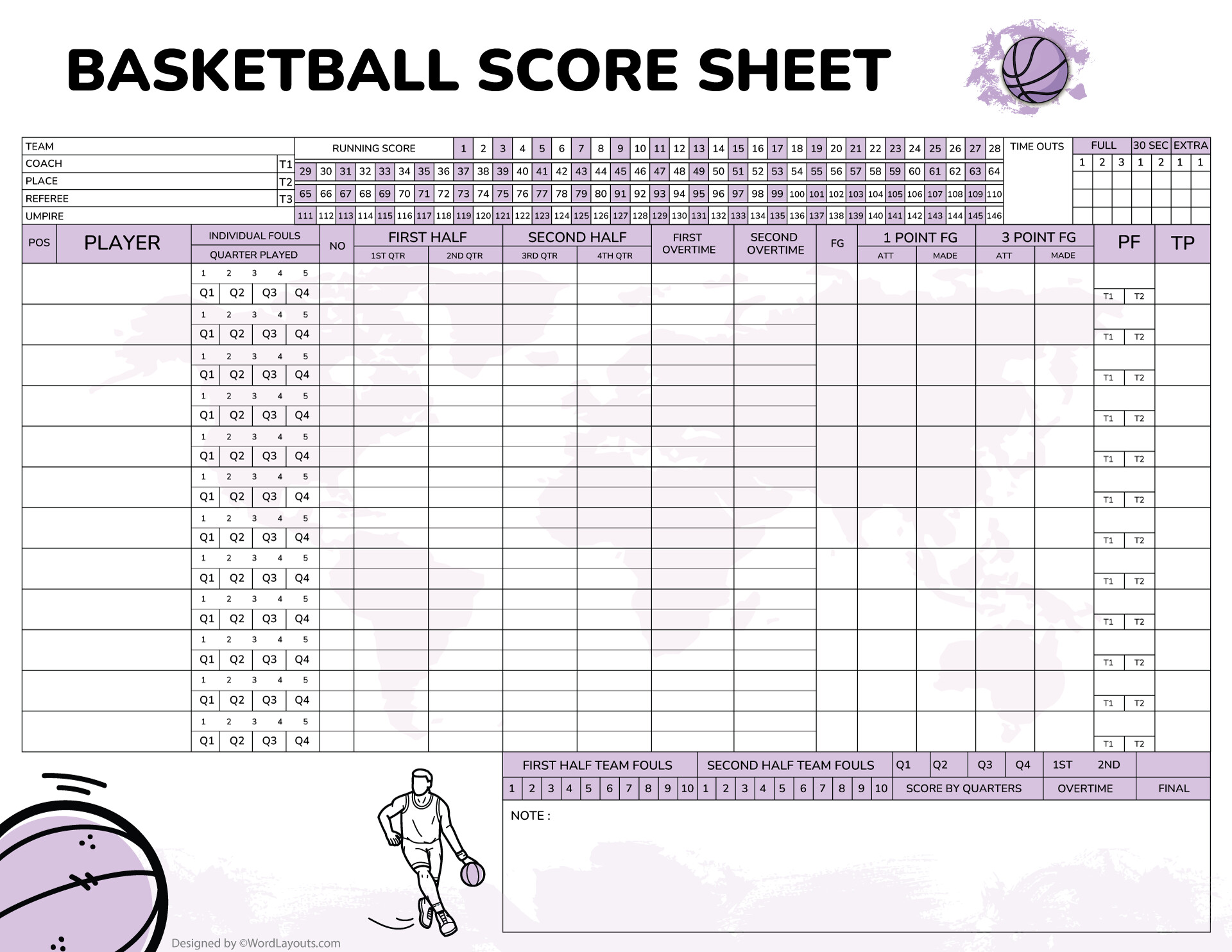 Basketball Score Book Template - WordLayouts basketball-score-book-template-wordlayouts