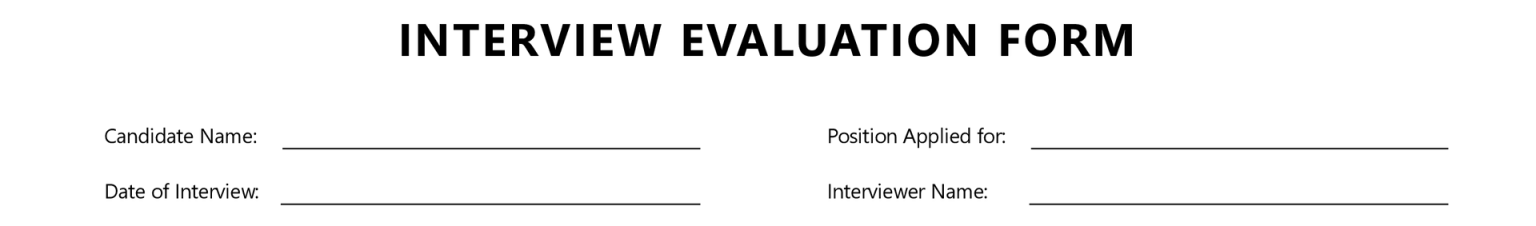 Free Interview Evaluation Form - Word - Google Docs