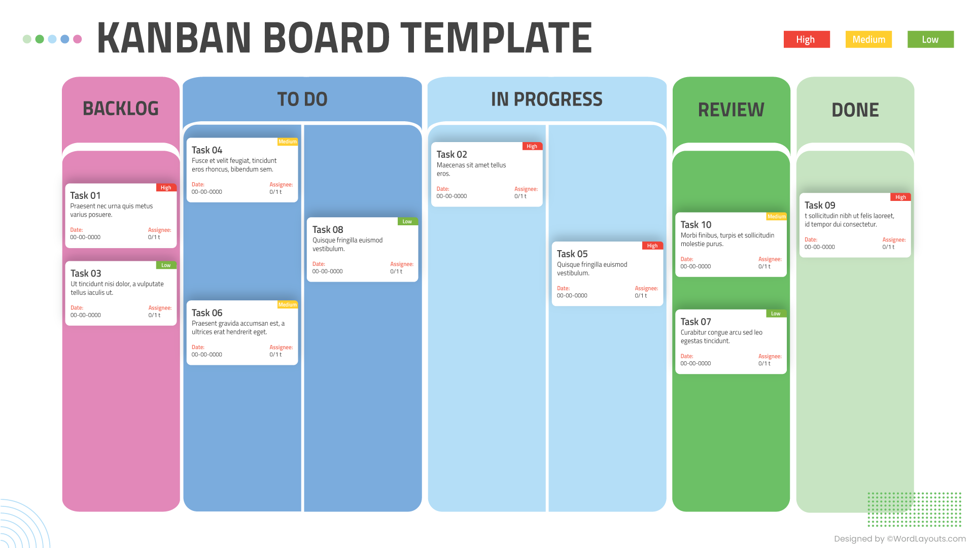 Visual Workflow Kanban Board Template - WordLayouts