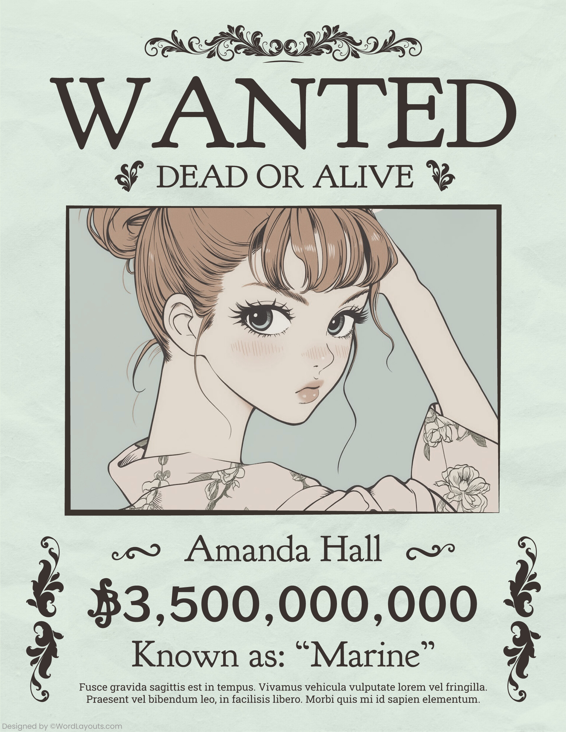 Elegant Wanted Poster Template - WordLayouts