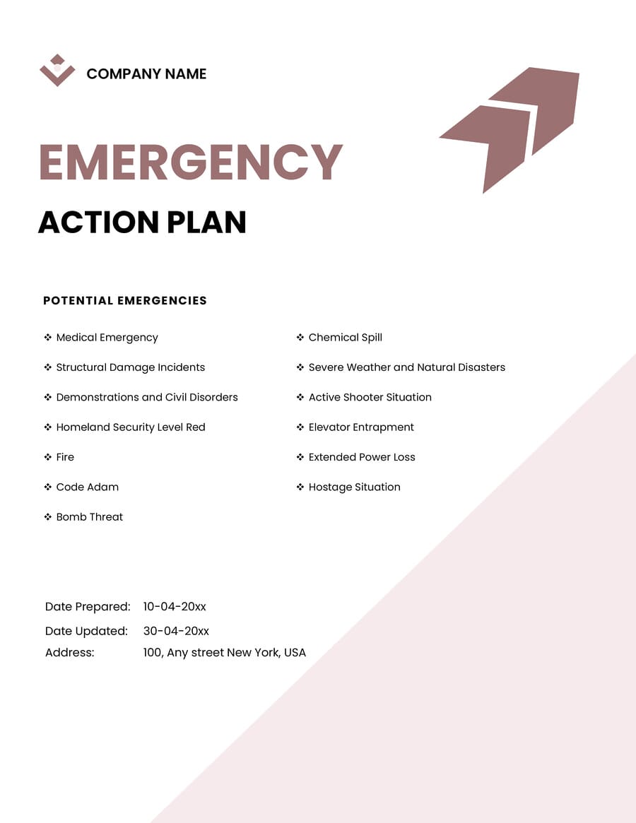 Free Emergency Action Plan (EAP) Template WordLayouts