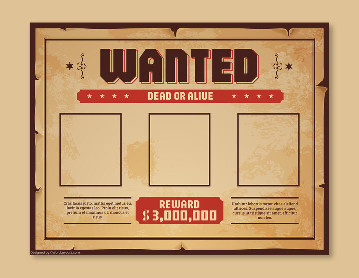 Modern FBI Wanted Poster Template - WordLayouts
