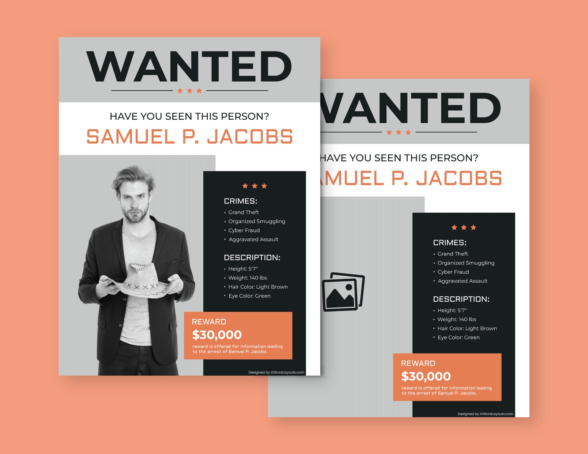 Modern Crime Alert Wanted Poster Template WordLayouts