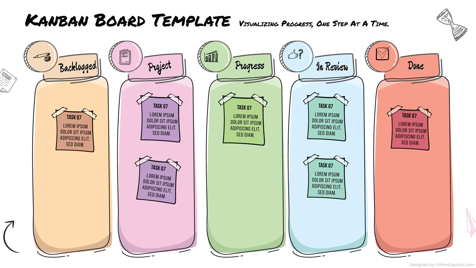 TaskFlow Priority Kanban Board Template - WordLayouts