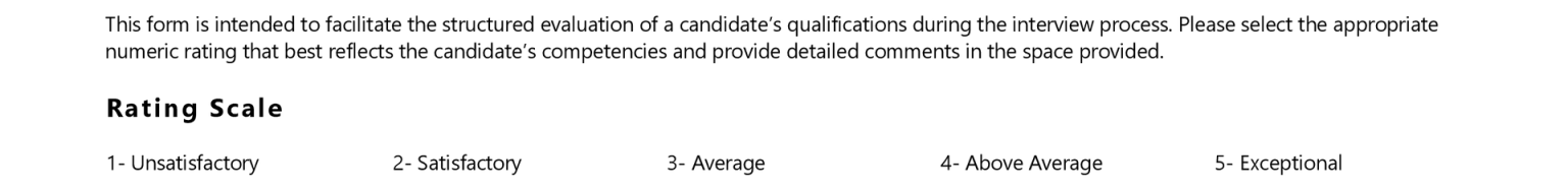 Free Interview Evaluation Form - Word - Google Docs