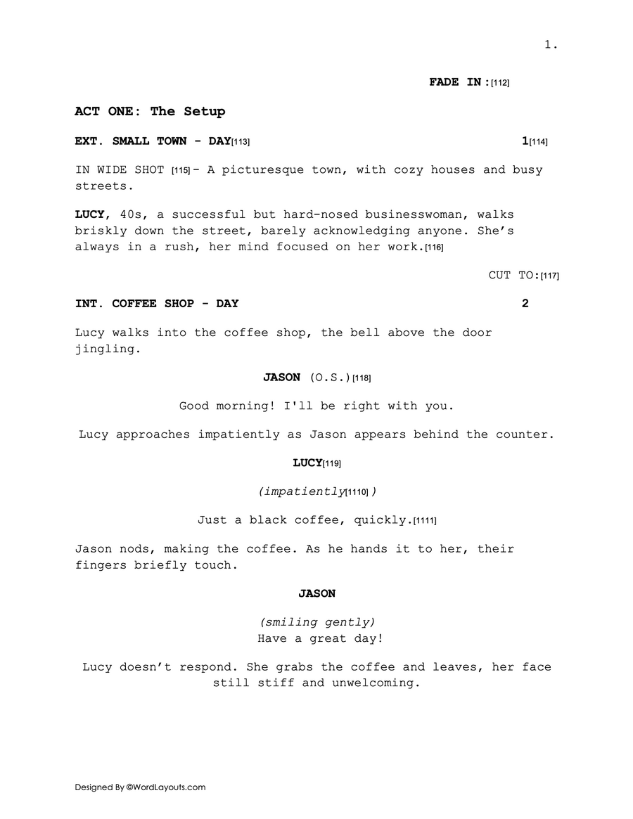 Free Screenplay Template for Beginners & Writers